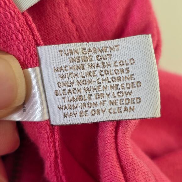 Chicos Weekends Zip Front Jacket Pink Womens Size L Cotton Slub Funnel Neck - Picture 11 of 11